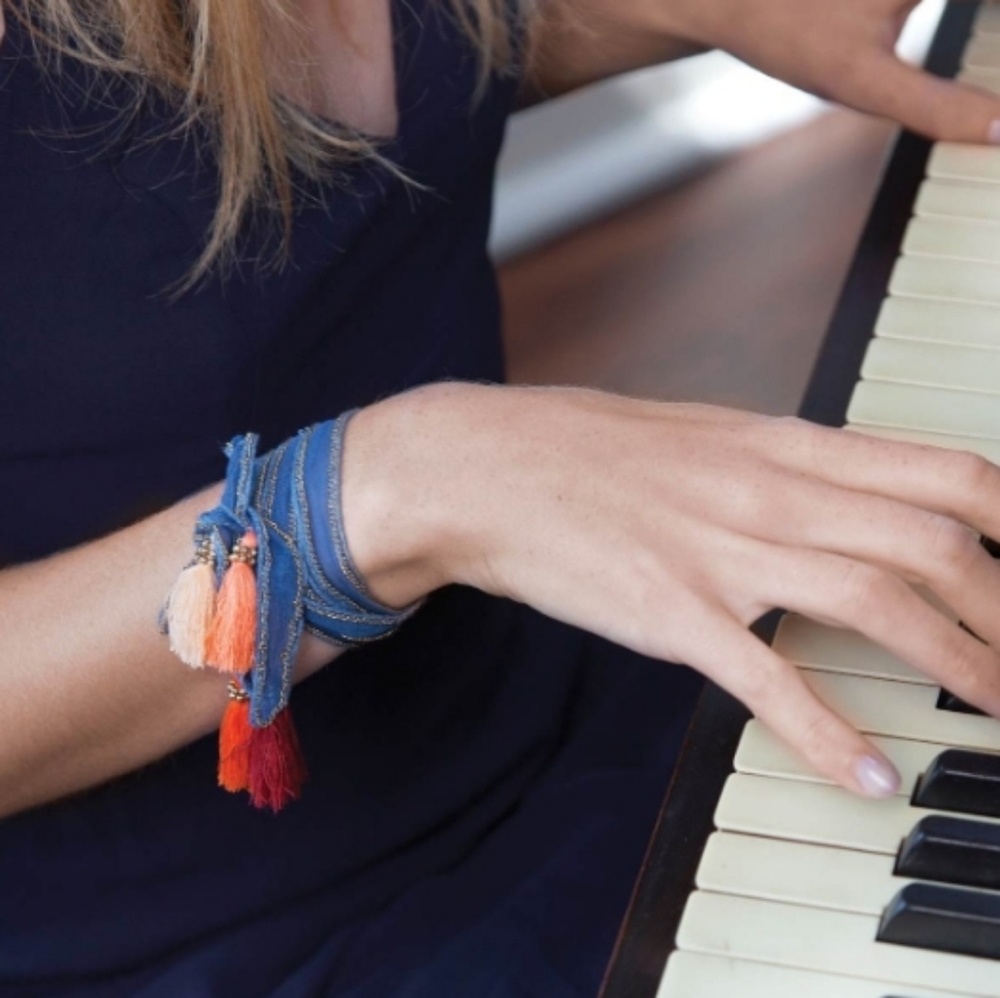 Noonday Festive Silk Wrap Bracelet/Lariat Necklace